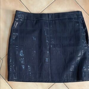 Gap black shiny checkered mini skirt